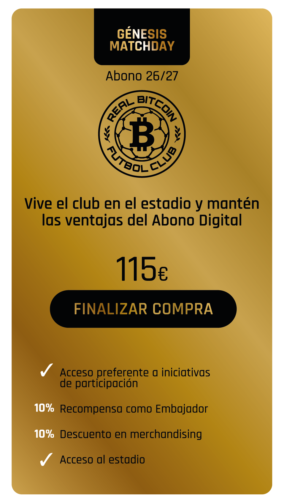 Génesis Matchday - Temporada 2026/2027
